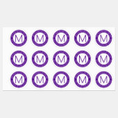 あなたの循環文字&モノグラム |パープル防水 ラベル (シート)