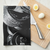 あなたの心と体をプッシュ – トレーニング やる気を起こさせる キッチンタオル (四つ折り)