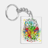 あなたの心のアクリルの頭脳Keychainに親切があって下さい キーホルダー (正面左)