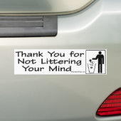 あなたの心のバンパーの棒を散らかさないためにありがとう バンパーステッカー (車上)