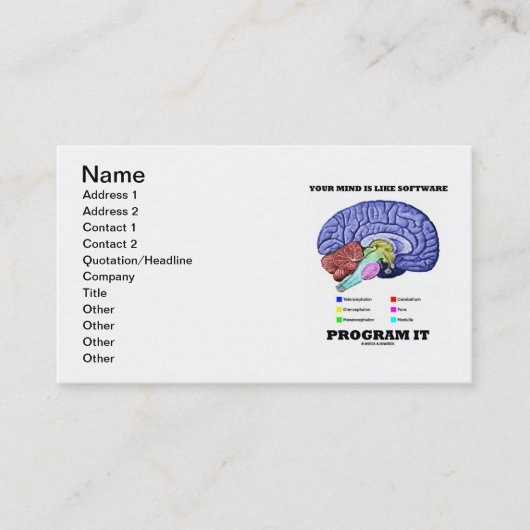 あなたの心はソフトウェアプログラムItのようなものだ（脳） 名刺 (正面)