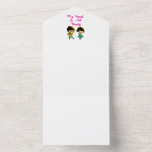 あなたの心は全て私のものよ、ベストフレンドバレンタインガールフレンド オールインワン招待状 (内側)