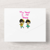 あなたの心は全て私のものよ、ベストフレンドバレンタインガールフレンド オールインワン招待状 (裏面)