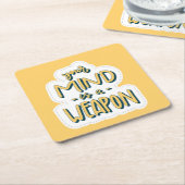 あなたの心は武器である – アーやる気を起こさせるトプリント スクエアペーパーコースター (アングル)