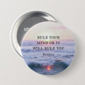 "あなたの心を支配するか、それはあなたを支配する" – 仏 缶バッジ (正面&裏面)