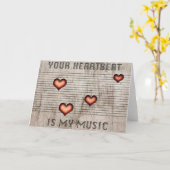 あなたの心拍は私の音楽romatic greetingcardです カード (黄色い花)