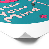 あなたの心澄んのかわいい美しいピンクフラミンゴ ポスター (角)