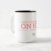 あなたの心配を15のOzのマグ投げて下さい ツートーンマグカップ (正面左)
