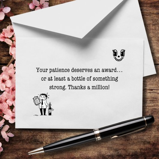 あなたの忍耐と正気さに感謝 あなたには借りがある サンキューカード