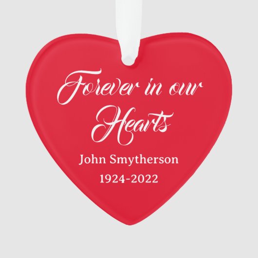 あなたの思い出メモリアルクリスマスハートオーナメント オーナメント (正面)
