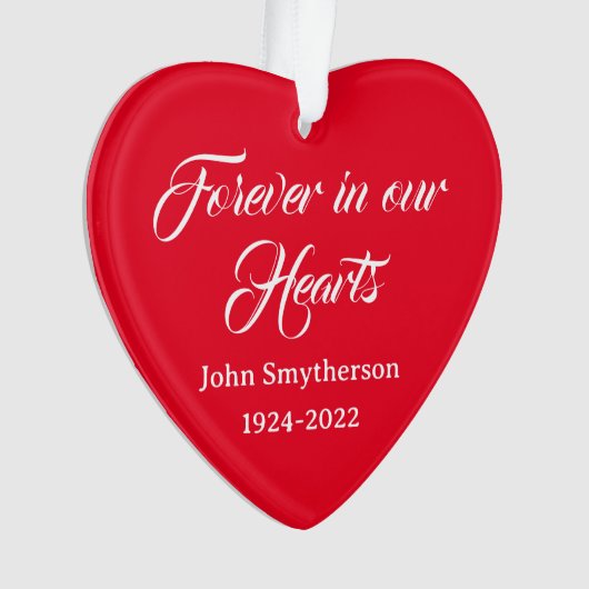 あなたの思い出メモリアルクリスマスハートオーナメント オーナメント (正面)