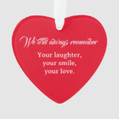 あなたの思い出メモリアルクリスマスハートオーナメント オーナメント (裏面)