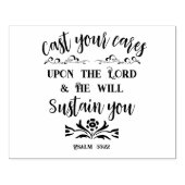 あなたの思い煩いを主の元にゆだねなさい 主はあなたを支えてくださる　詩篇55:22 書かれた聖書の名 ラバースタンプ (インプリント)