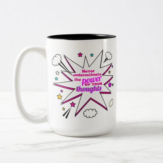あなたの思考の力を過小評価しないT-S ツートーンマグカップ (左)