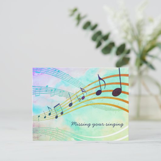 あなたの恋しく思歌うアクアかわいらしミュージカル ポストカード (スタンド正面)