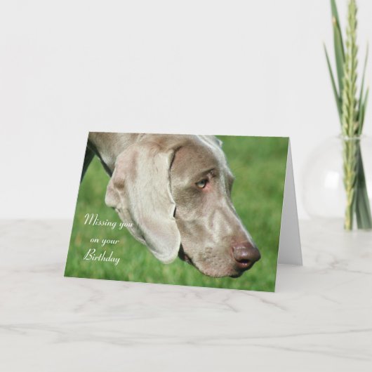 あなたの恋しく思誕生日Weimaraner Cardに載っている カード (正面)