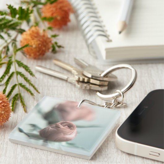 あなたの恋人のためのピンクのバラ… キーホルダー (正面右)