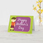 あなたの息子からの幸せな母の日 カード (黄色い花)