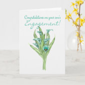 あなたの息子の婚約ユリのお祝い カード (黄色い花)