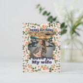 あなたの息子へのハッピーバースデー、あなたの夫への穴 ポストカード (スタンド正面)