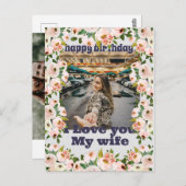 あなたの息子へのハッピーバースデー、あなたの夫への穴 ポストカード (正面/裏面)