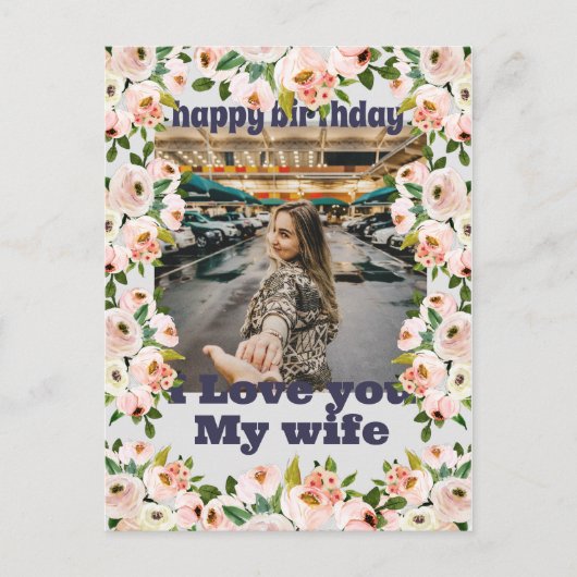 あなたの息子へのハッピーバースデー、あなたの夫への穴 ポストカード (正面)