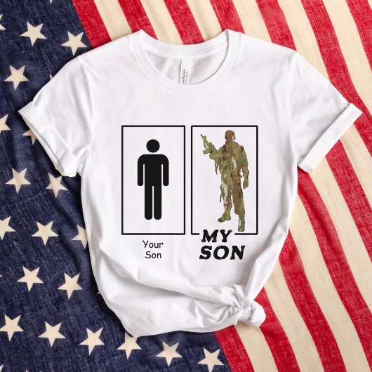 あなたの息子マイソン迷彩柄兵士おもしろい軍隊親 Tシャツ