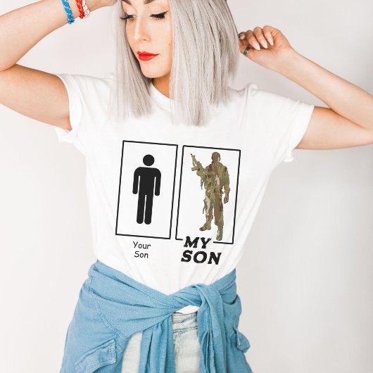 あなたの息子マイソン迷彩柄兵士おもしろい軍隊親 Tシャツ