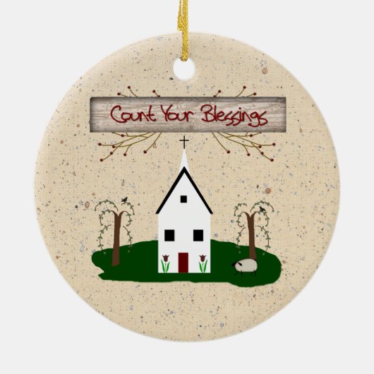 あなたの恵みのオーナメントを数えて下さい セラミックオーナメント (裏面)