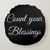 あなたの恵みの枕を数えて下さい ラウンドクッション (正面)