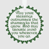 あなたの恵みはアイルランド語シャムロックを数で圧倒するように オーナメント (裏面)