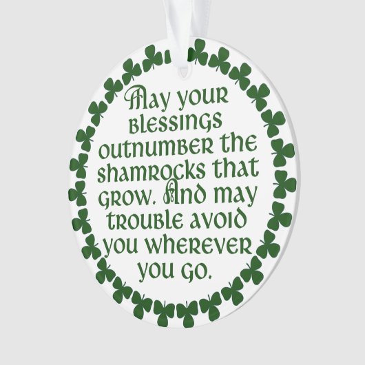 あなたの恵みはアイルランド語シャムロックを数で圧倒するように オーナメント (正面)
