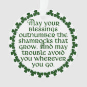 あなたの恵みはアイルランド語シャムロックを数で圧倒するように オーナメント (正面)