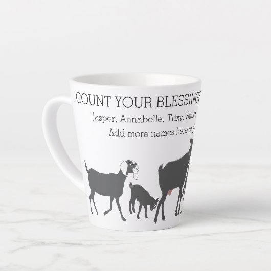 あなたの恵みをカウントあなたのヤギ群ラテマググ カフェラテマグ (左アングル)