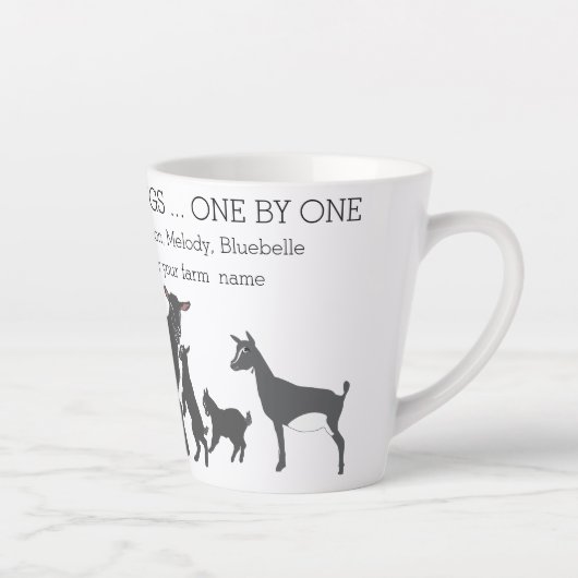 あなたの恵みをカウントあなたのヤギ群ラテマググ カフェラテマグ (右)