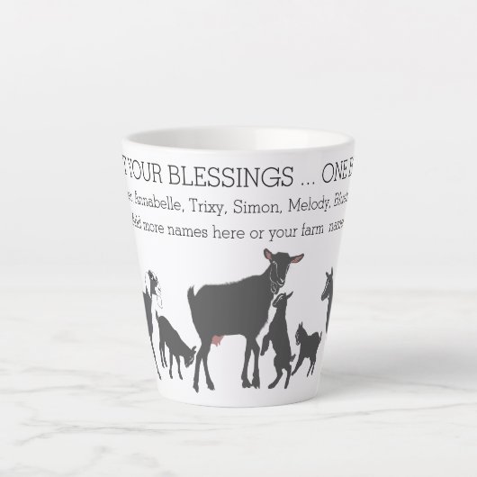 あなたの恵みをカウントあなたのヤギ群ラテマググ カフェラテマグ (正面)
