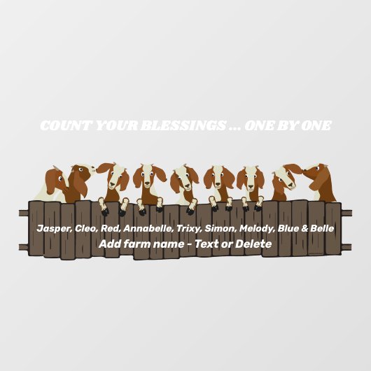 あなたの恵みを数素朴える9ヤギの柵 ウィンドウサイン (シート)