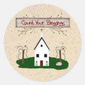 あなたの恵み教会のステッカーを数える ラウンドシール (正面)