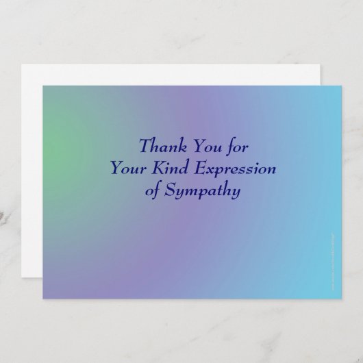 あなたの悔やみや弔慰を、パステル調の青い紫色ありがとう サンキューカード (正面/裏面)