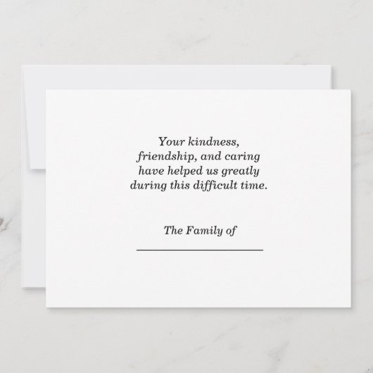 あなたの悔やみや弔慰金渓谷の渦巻をありがとう サンキューカード (裏面)