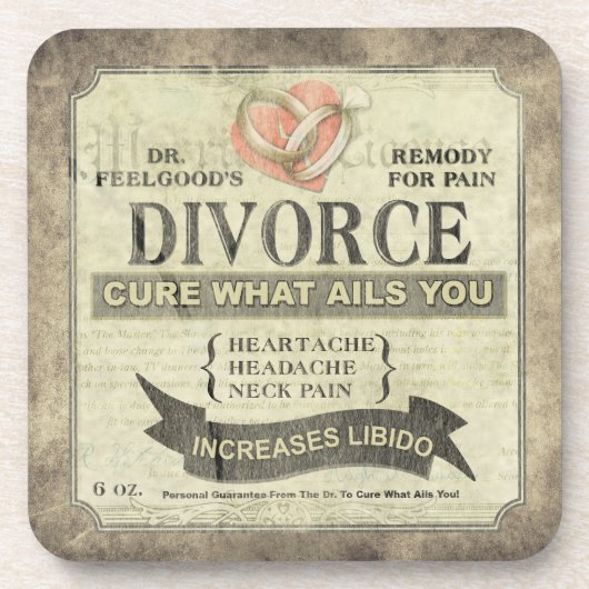 あなたの悩みを癒す - 離婚ユーモア コースター (正面)