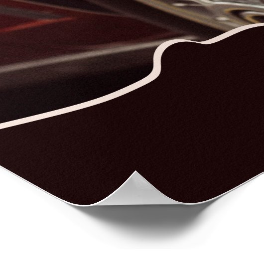 あなたの情熱を見つける赤い車の切り取ったフレームフォト ポスター (角)