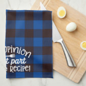 あなたの意見レシピブルー&ブラックフランネル キッチンタオル (四つ折り)