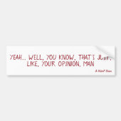 あなたの意見、男性 – MisterPステッカー バンパーステッカー (正面)