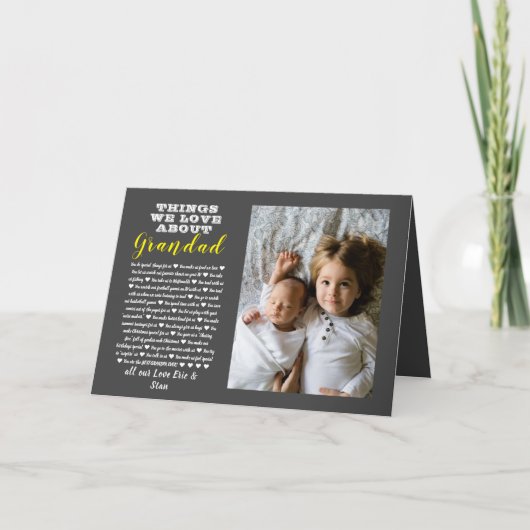 あなたの愛するすべての理由の祖父母の写真ギフト カード (正面)