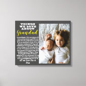 あなたの愛するすべての理由の祖父母の写真ギフト キャンバスプリント (正面)