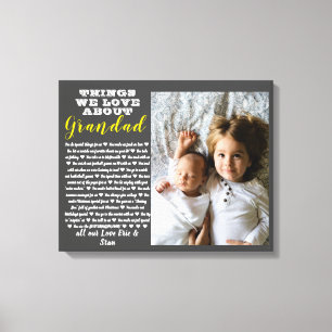 あなたの愛するすべての理由の祖父母の写真ギフト キャンバスプリント