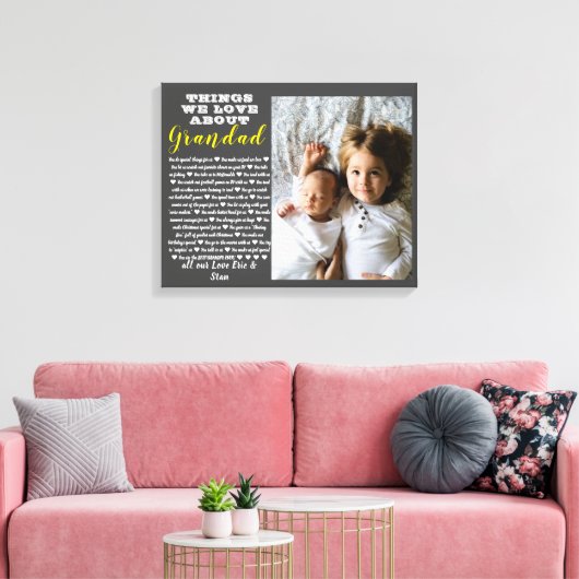 あなたの愛するすべての理由の祖父母の写真ギフト キャンバスプリント (インサイチュ (リビング))