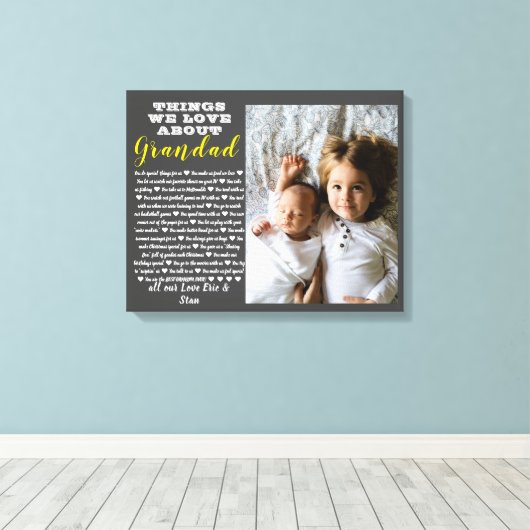 あなたの愛するすべての理由の祖父母の写真ギフト キャンバスプリント (インサイチュ (ウッドフロア))