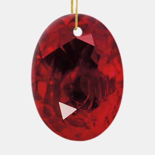 あなたの愛のためのルビー色の宝石 セラミックオーナメント (裏面)